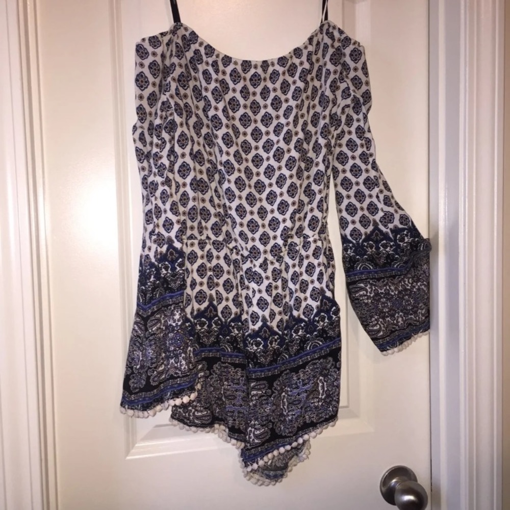 Long sleeve off the shoulder romper